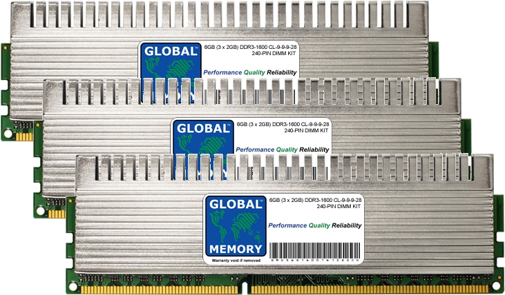 6GB (3 x 2GB) DDR3 1600MHz PC3-12800 240-PIN OVERCLOCK DIMM MEMORY RAM KIT FOR PC DESKTOPS/MOTHERBOARDS